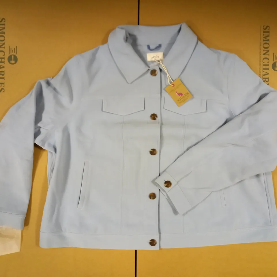 BRAND NEW JOULES CORA JERSEY CROPPED JACKET SKY BLUE UK SIZE 26