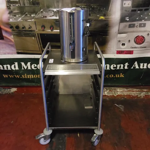 COMMERCIAL STAINLESS STEEL CATERING TROLLEY WITH HOT WATER BOILER DISPENSER