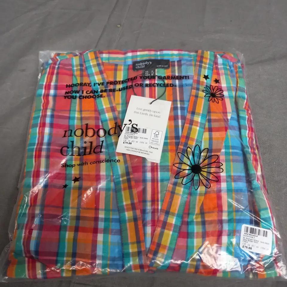 SEALED NOBODYS CHILD STARLIGHT MIDAXI SOFTS MULTI DRESS - UK 14 