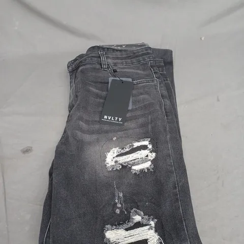 NVLTY TRIPLE PATCHWORK JEANS IN GREY SIZE 34