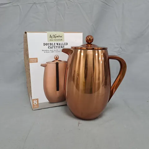 LEEXPRESS COPPER FINISH DOUBLE-WALLED CAFETIERE (8-CUP)