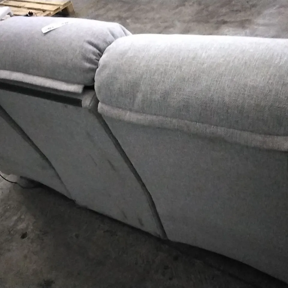 QUALITY BRITISH DESIGNED & MANUFACTURED G PLAN NEWMARKET 3 SEATER POWER RECLINER PIERO SILVER FABRIC SOFA