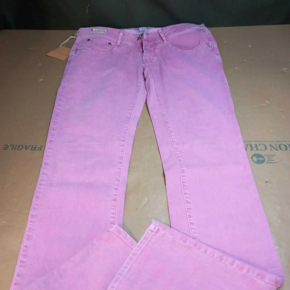 WOMENS REPLAY PINK DENIM TROUSERS SIZE 30
