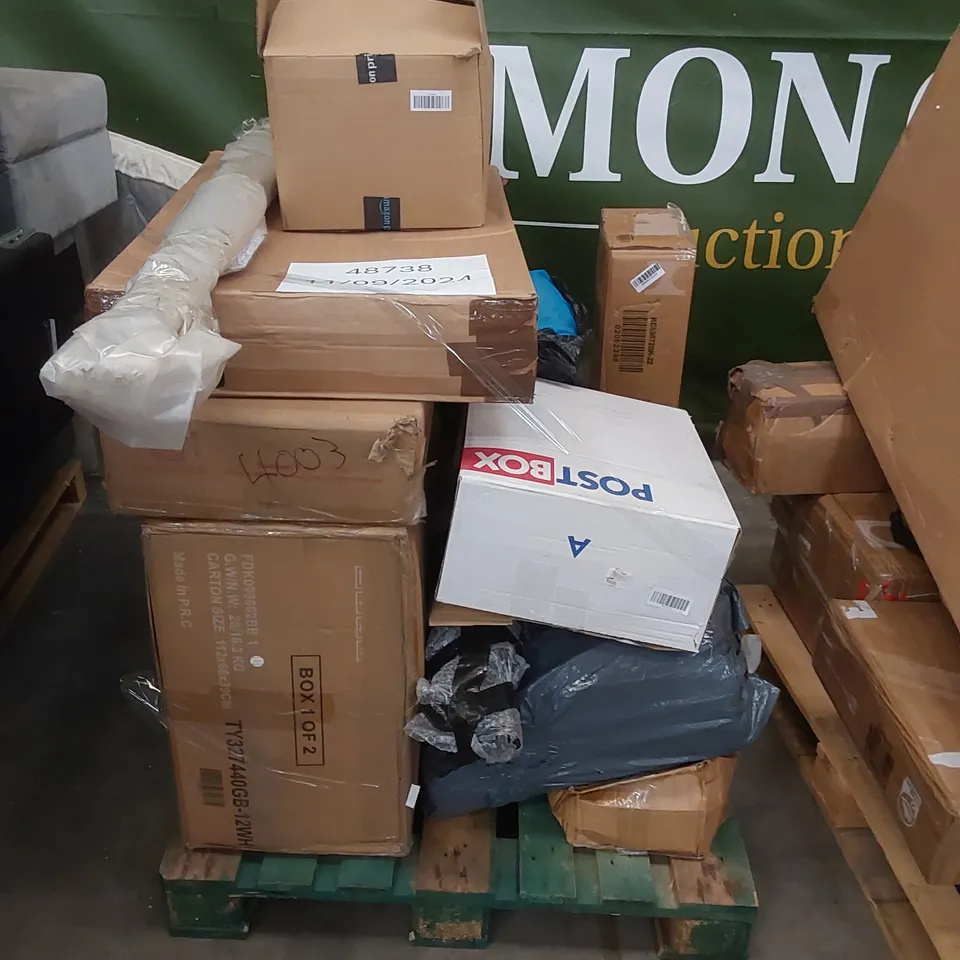 PALLET OF ASSORTED FURNITURE PARTS AND HOUSEHOLD PRODUCTS 