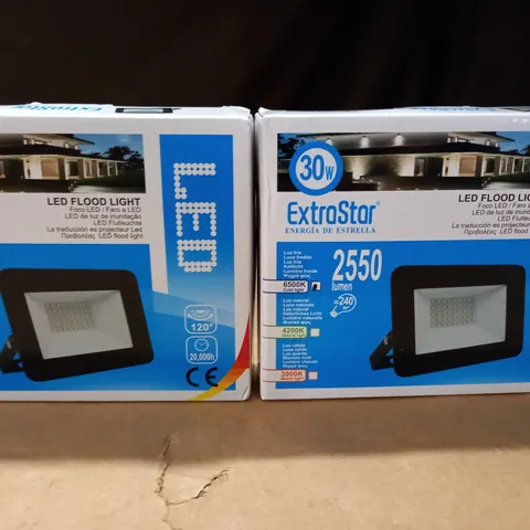 LOT OF 2 EXTRASTAR 2550 LUMEN LED FLOOD LIGHTS