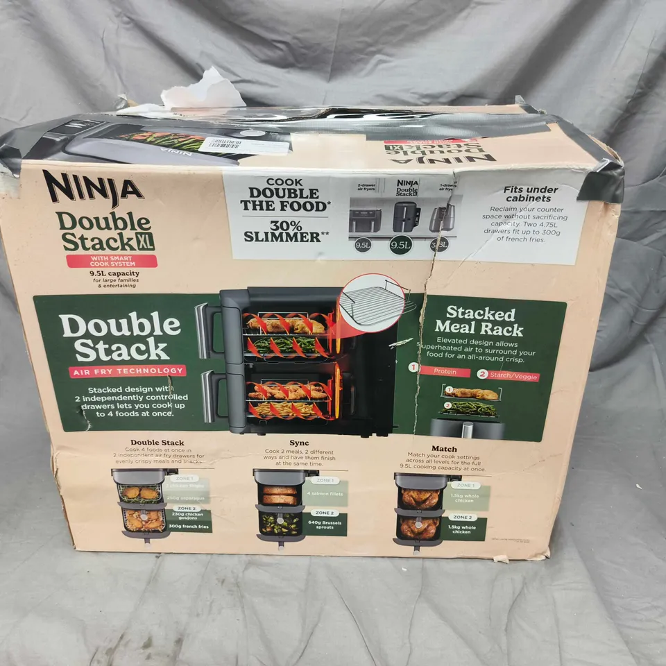 NINJA DOUBLE STACK XL 2 DRAWER 9.5L AIR FRYER WITH SMART COOK SL451UK
