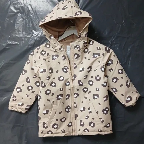 HOLLY & BEAU CAMEL LEOPARD COLOUR CHANGING RAINCOAT  - AGE 5-6