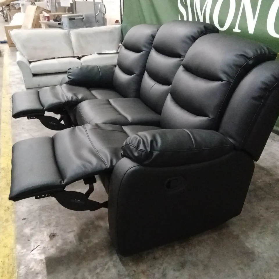 ROTHBURY LUXURY FAUX LEATHER HIGH BACK 3 SEATER MANUAL RECLINER SOFA RRP £729