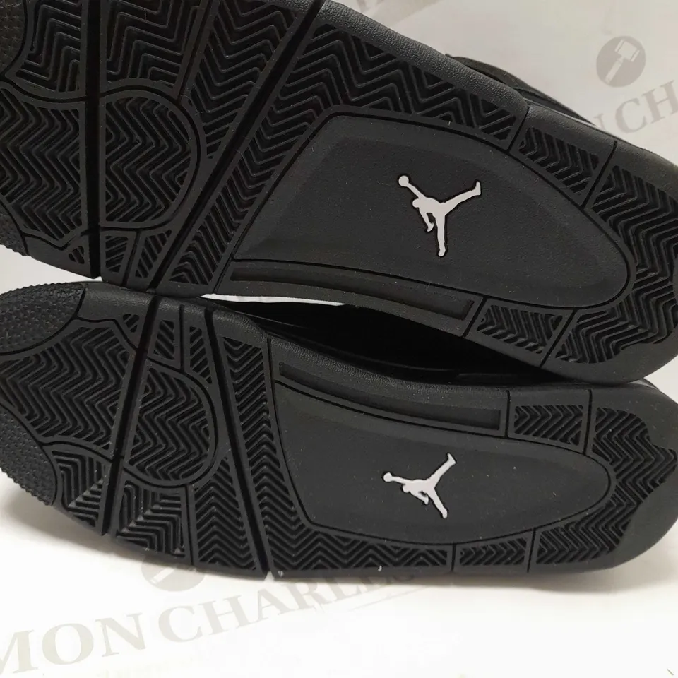 IN THE STYLE OF AIR JORDAN 4 RETRO ‘BLACK CAT’, BLACK - SIZE 8.5