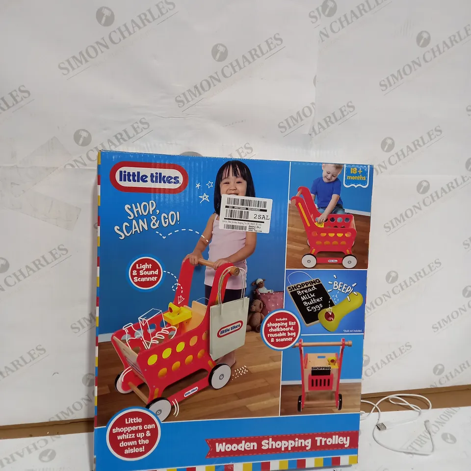 LITTLE TIKES WOODEN SHOPPING TROLLEY RRP £29.99