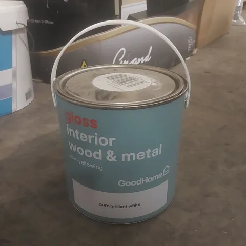 GOODHOME 2.5L GLOSS INTERIOR WOOD & METAL NON-YELLOWING PAINT - PURE BRILLIANT WHITE