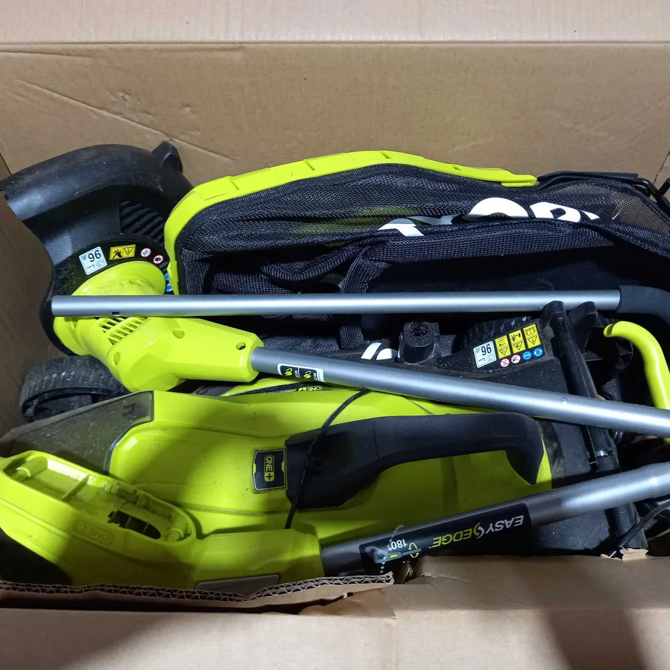 RYOBI 18V ONE+ CORDLESS 33CM LAWNMOWER AND TRIMMER