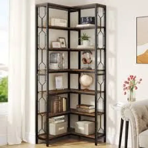 BOXED ARGE CORNER SHELF UNIT, 180CM SHELVING UNIT BOOKSHELF 