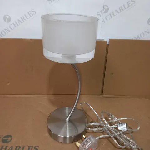 JOHN LEWIS PAIGE CHROME SEMI FLUSH GLASS ROUND SHADE TABLE LAMP