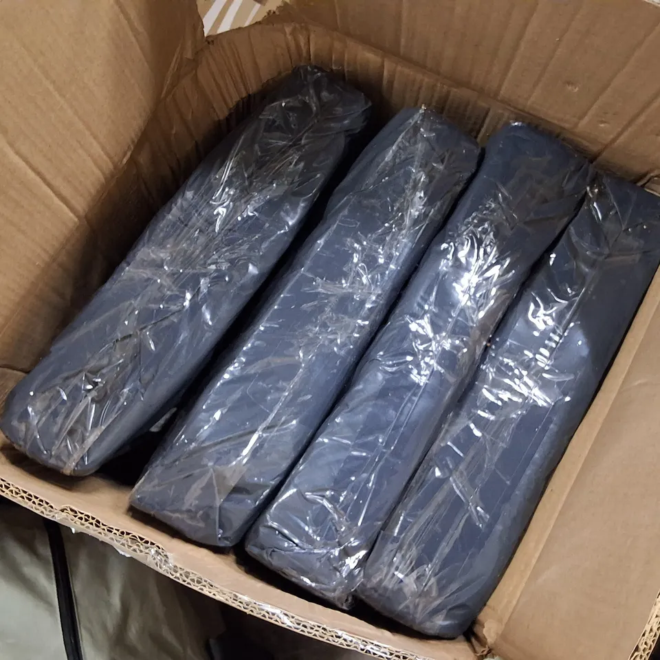 BOX CONTAINING 4 LINENS WORLD WHITE DOUBLE MATTRESS TOPPERS