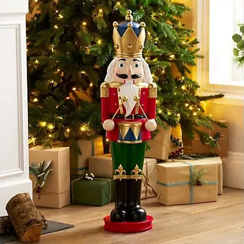 SANTA EXPRESS LARGE INDOOR/OUTDOOR PRE-LIT NUTCRACKER