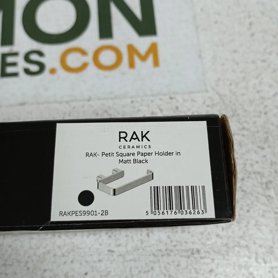 RAK CERAMICS PETIT SQUARE PAPER HOLDER IN MATT BLACK