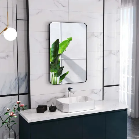 BOXED DEMETRIAS METAL RECTANGLE WALL MIRROR (1 BOX)