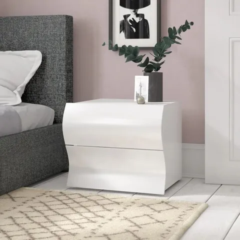 COLBIE 2 DRAWER BEDSIDE TABLE WHITE