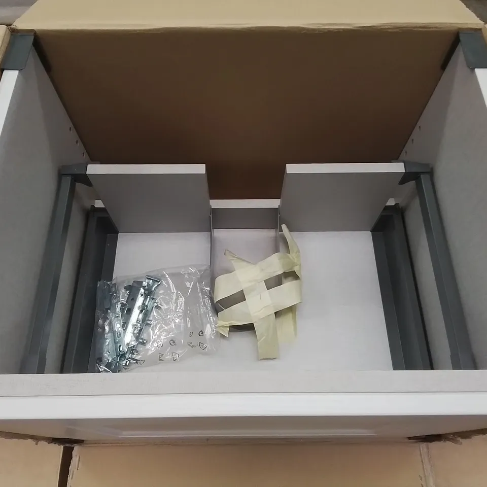 BOXED AS NEW CALYPSO CHELWORTH WALL HUNG VANITY UNIT IN CONTOUR GREY - 585X447X413MM