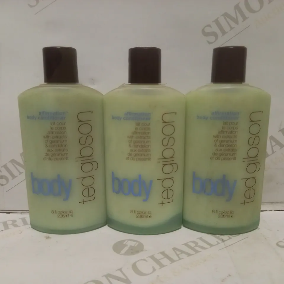 BOX OF APPROX 12 TED GIBSON AFFIRMATION BODY CONDITIONER 236ML
