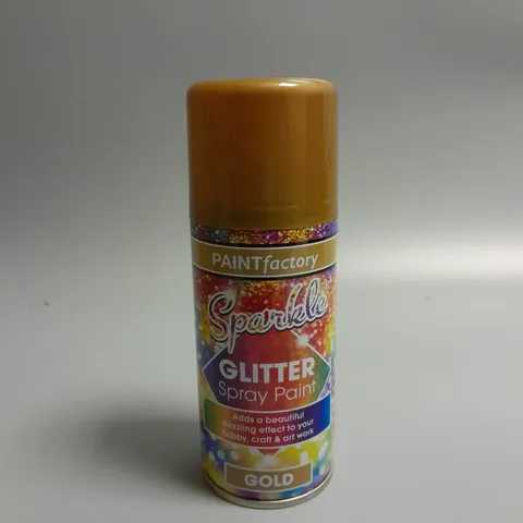 APPROXIMATELY 24 SEALED PAINT FACTORY SPARKLE GLITTER SPRAY PAINT 200ML - GOLD