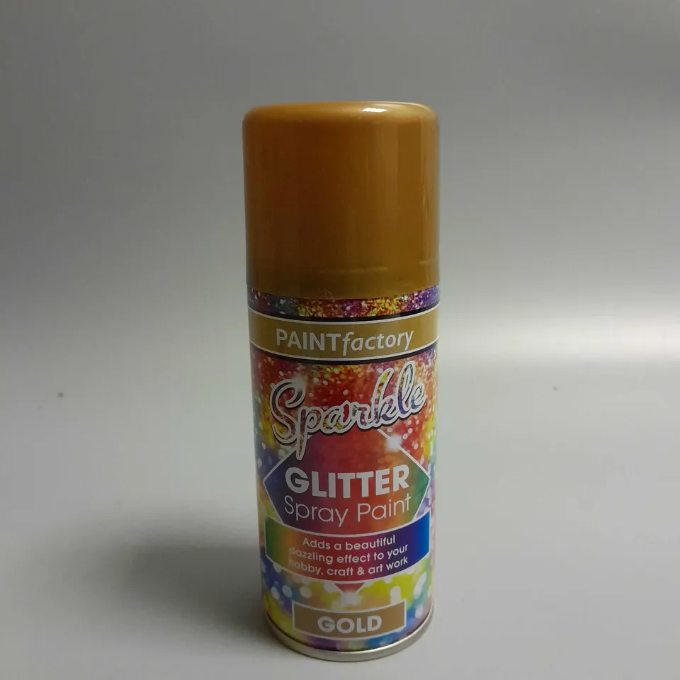 APPROXIMATELY 24 SEALED PAINT FACTORY SPARKLE GLITTER SPRAY PAINT 200ML - GOLD 