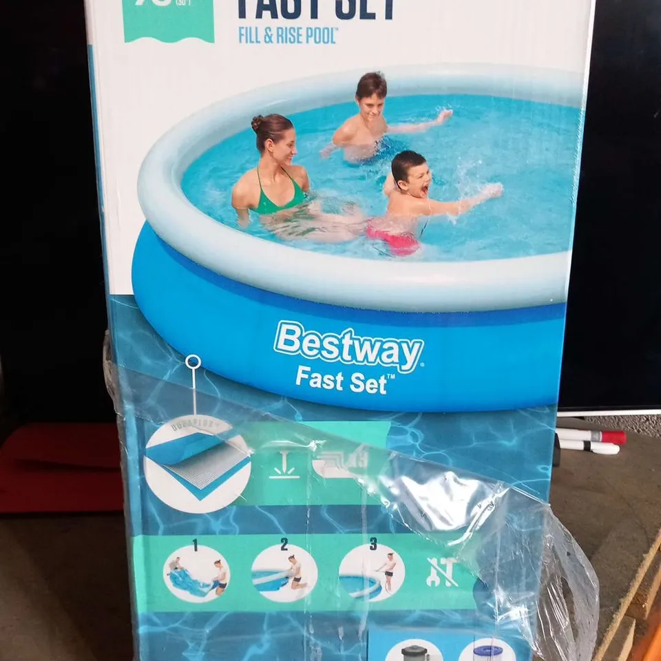 BESTWAY 12FT POOL FAST SET WITH FILTER PUMP 