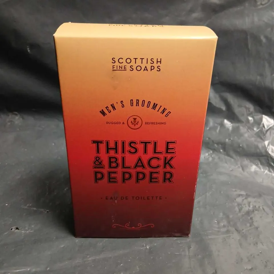 SCOTTISH FINE SOAPS MEN'S GROOMING THISTLE & BLACK PEPPER EAU DE TOILETTE 100ML