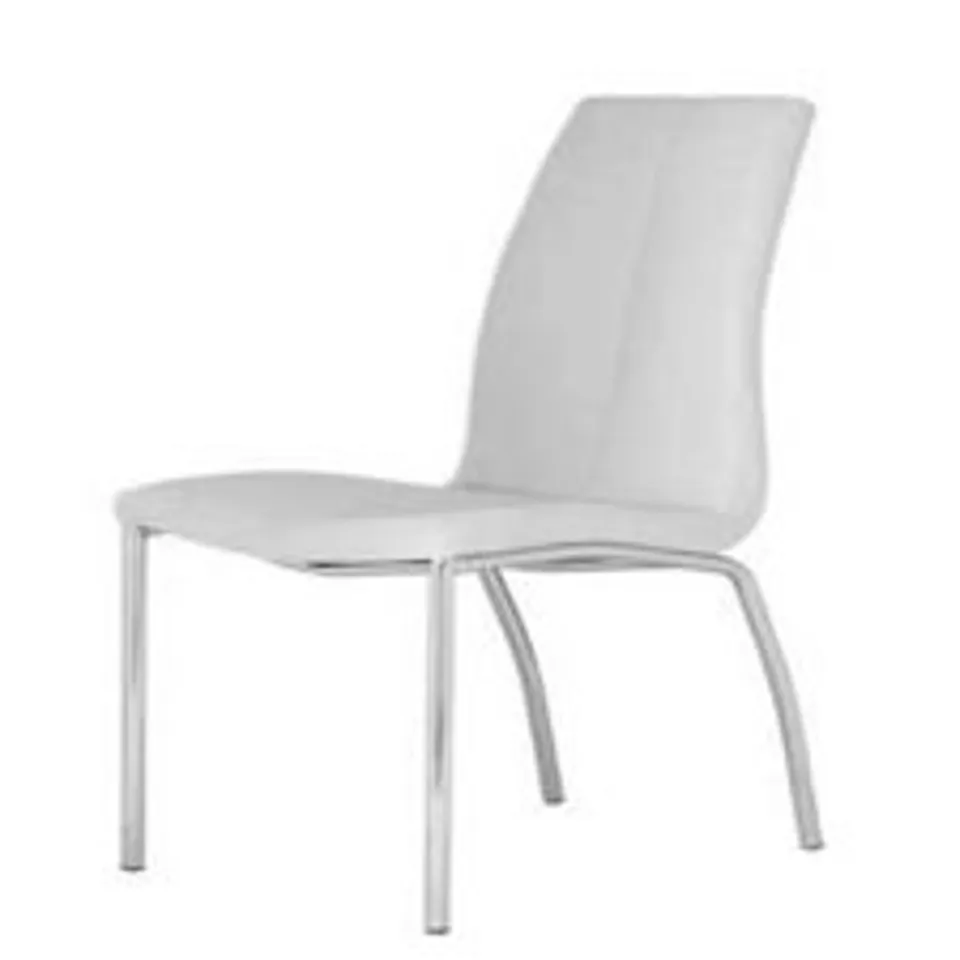 SIX FAUX LEATHER WHITE DINING CHAIRS RRP £900