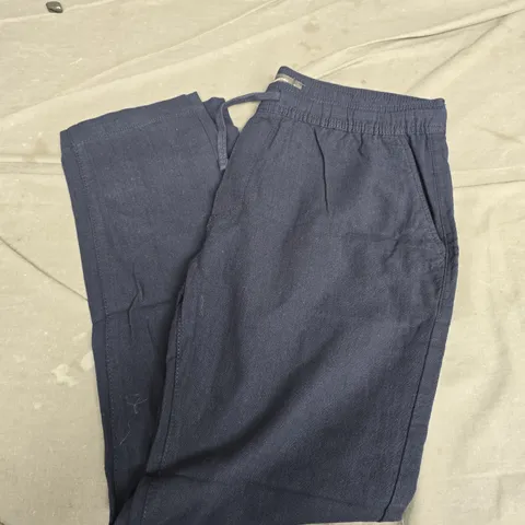 FRENCH CONNECTION LINEN RICH TROUSERS IN MARINE - LARGE