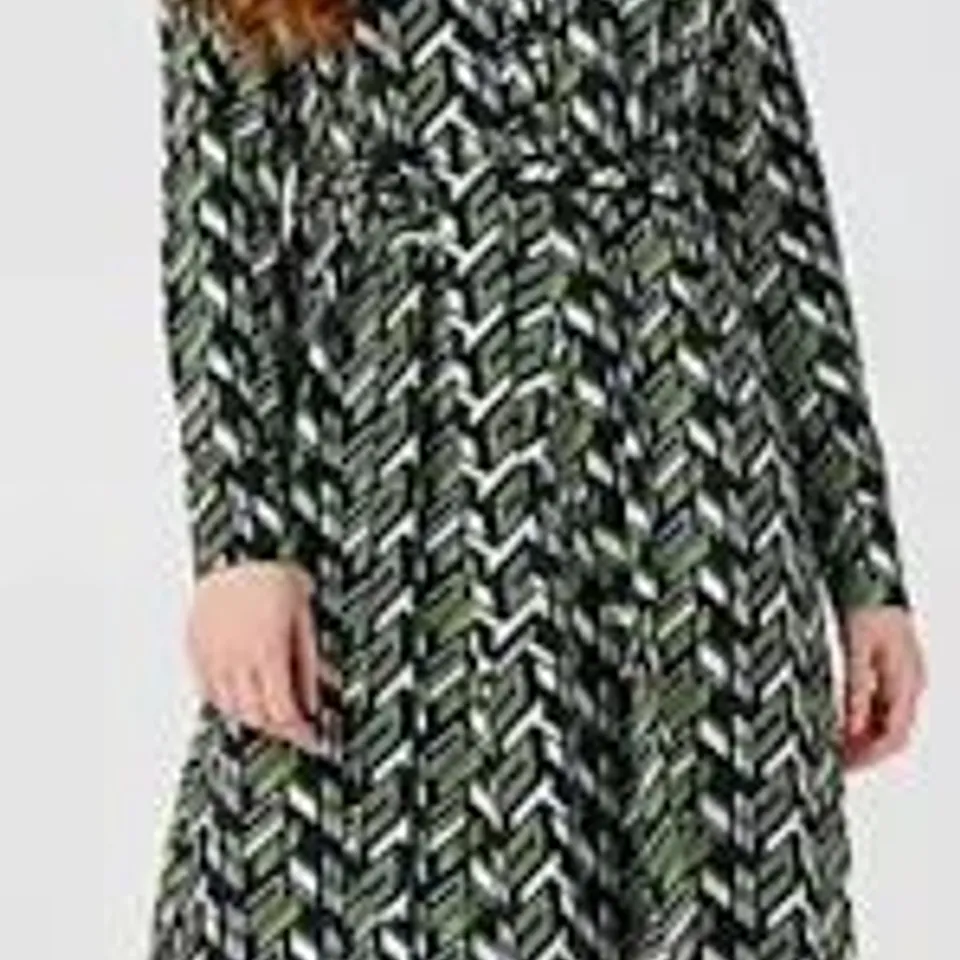 RUTH LANGSFORD PRINTED SHIRT DRESS UK SIZE 18 PETITE 