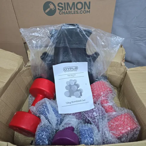 OYPLA 12KG DUMBBELL SET – BOXED