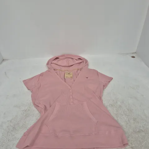 UK 18 HOLLISTER CALIFORNIA PINK HOODIE WITH KANGAROO POCKET (XXL)
