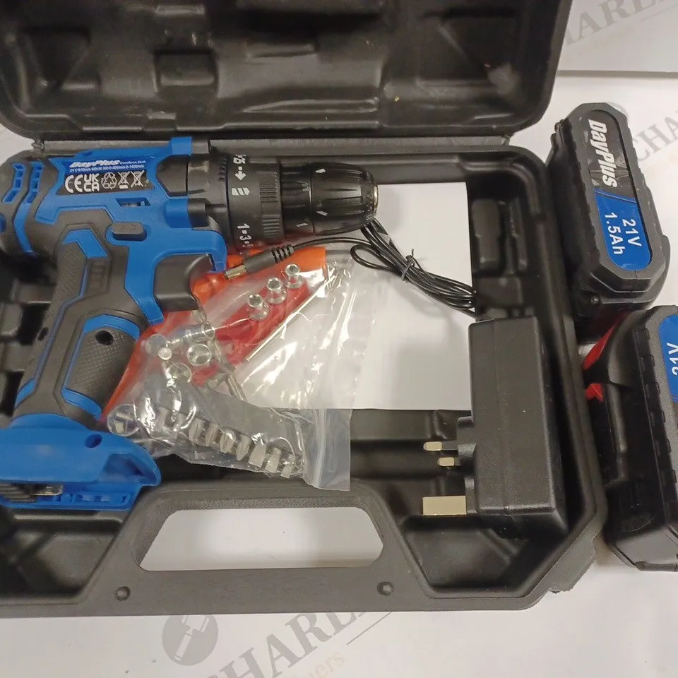 DAYPLUS CORDLESS DRILL WITH A PAIR OF BATTERIES