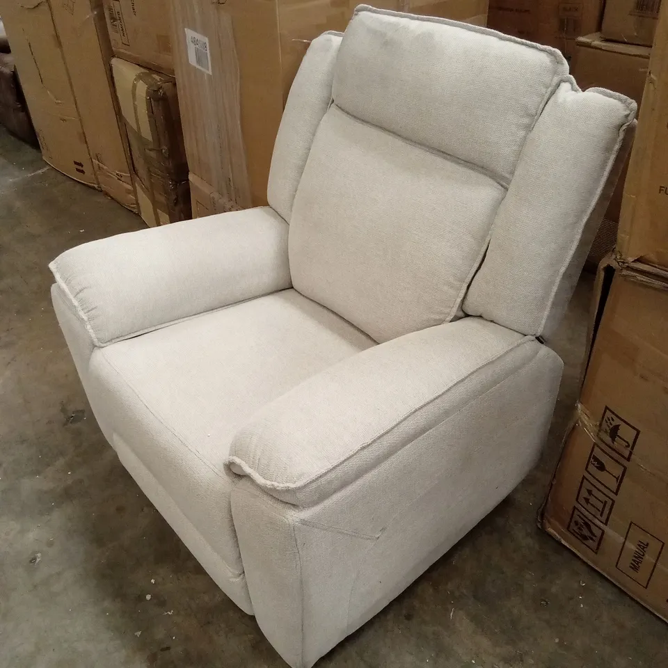 DESIGNER FABRIC RECLINER ARMCHAIR - BEIGE 