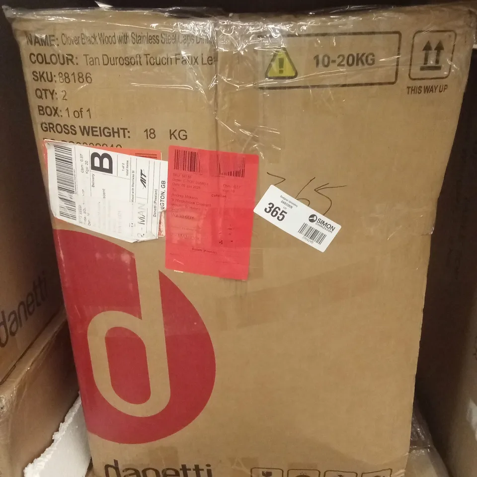 BOXED DANETTI TAN DUROSOFT TOUCH FAUX LEATHER CHAIR