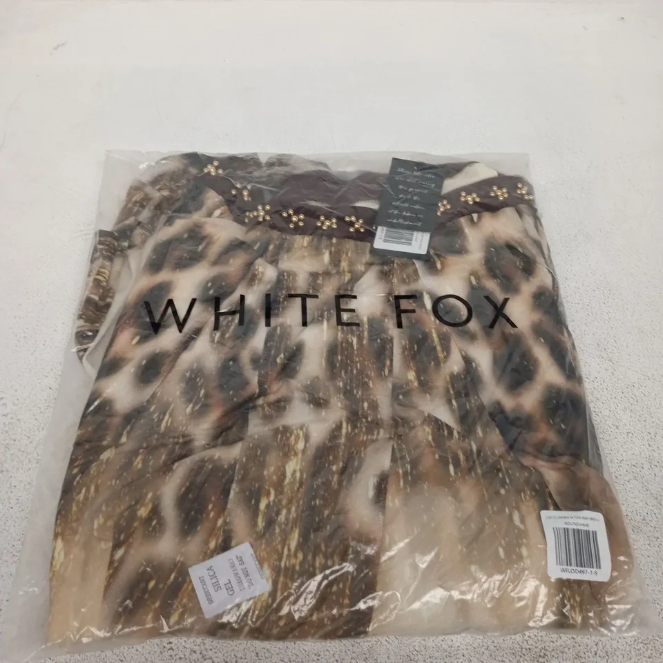 WHITE FOX LEOPARD PRINT MAXI DRESS – SIZE S
