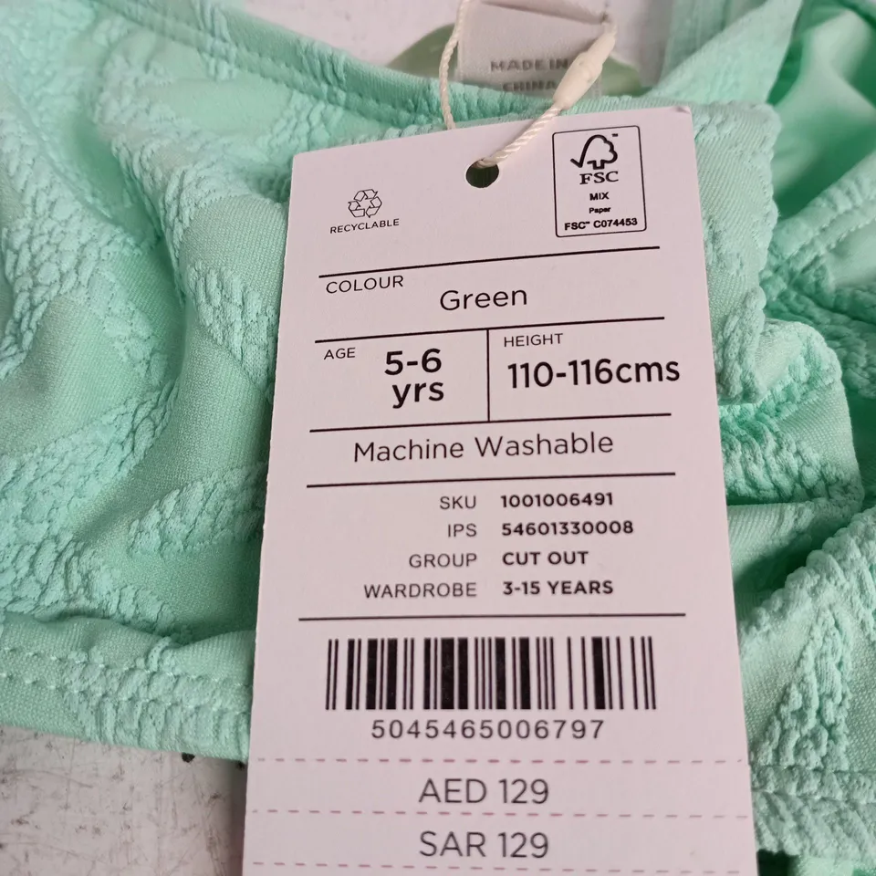 MONSOON CHILDREN GREEN BIKINI SET – BEACH CLUB MAKE WAVES, AGE 5-6 YRS (110-116 CM)