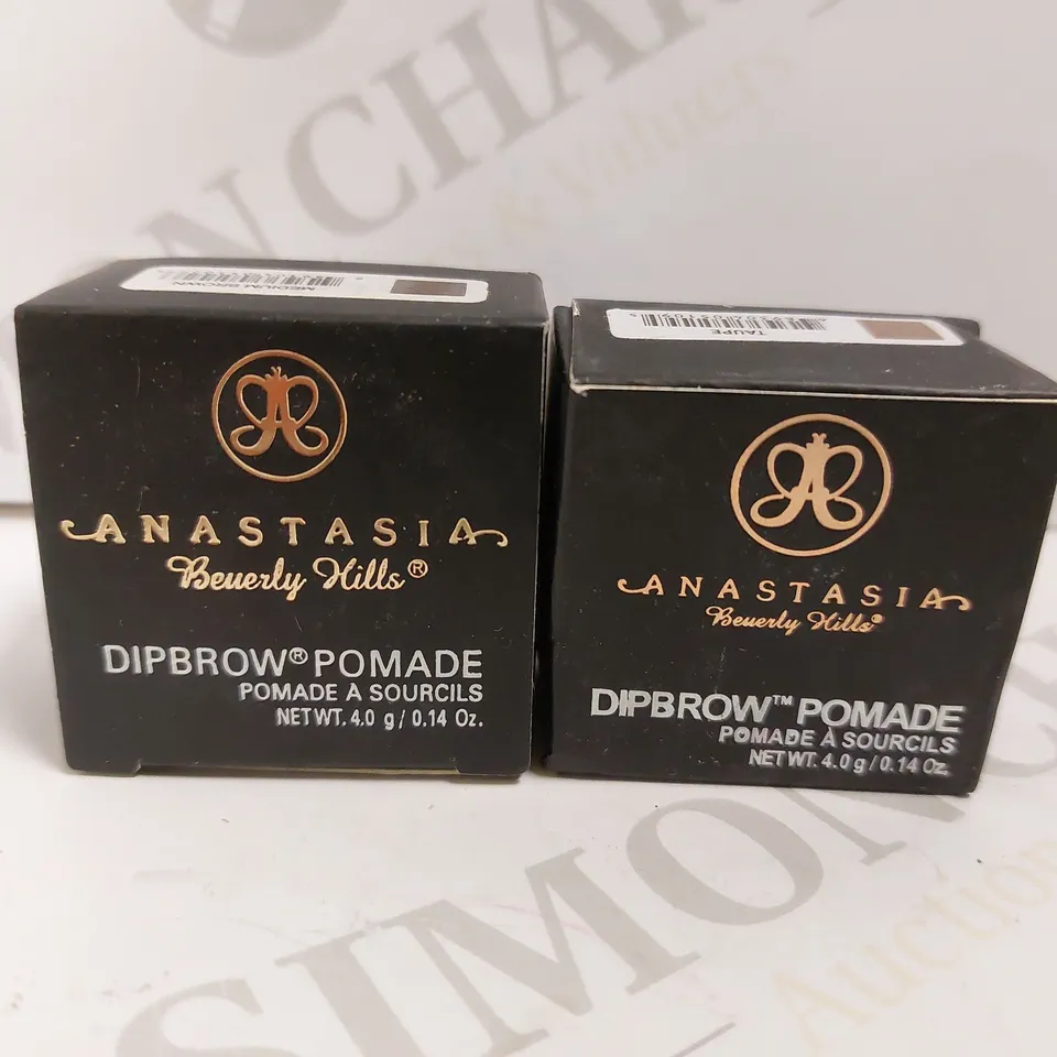 2 ANASTASIA BEVERLY HILLS DIPBROW POMADES IN TAUPE AND MEDIUM BROWN