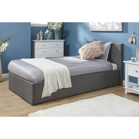 BOXED COOPERSBURG UPHOLSTERED OTTOMAN BED - GREY (1 BOX)