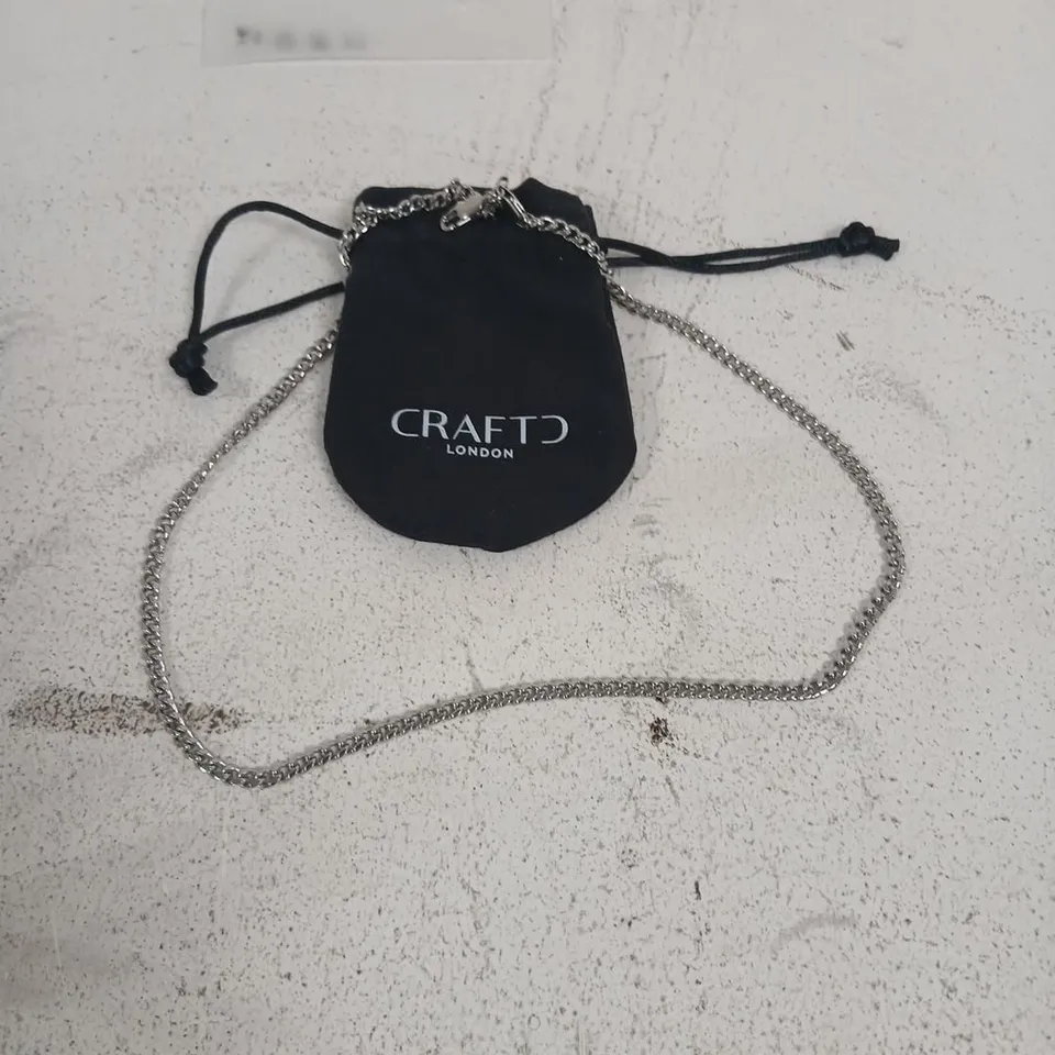 CRAFTD LONDON SILVER-TONE CHAIN NECKLACE
