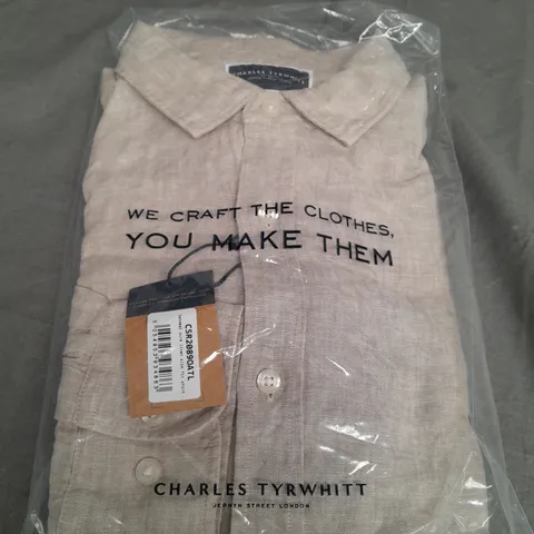 CHARLES TYRWHITT PURE LINEN SLIM FIT SHIRT SIZE L