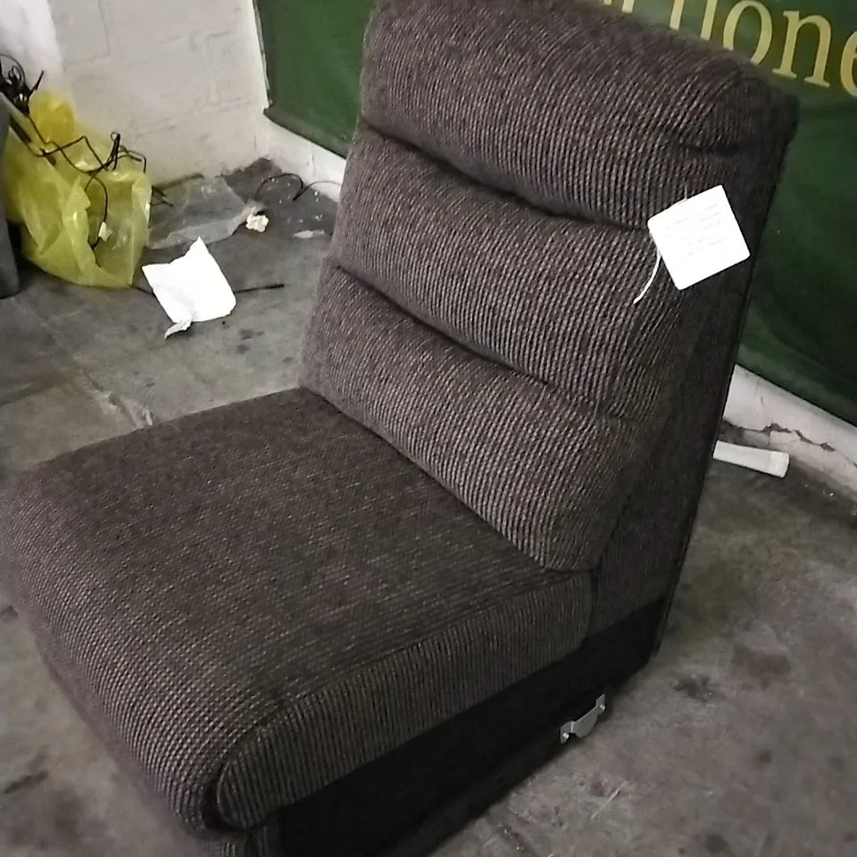 DESIGNER JUMBO CORDED BROWN FABRIC SOFA SECTION