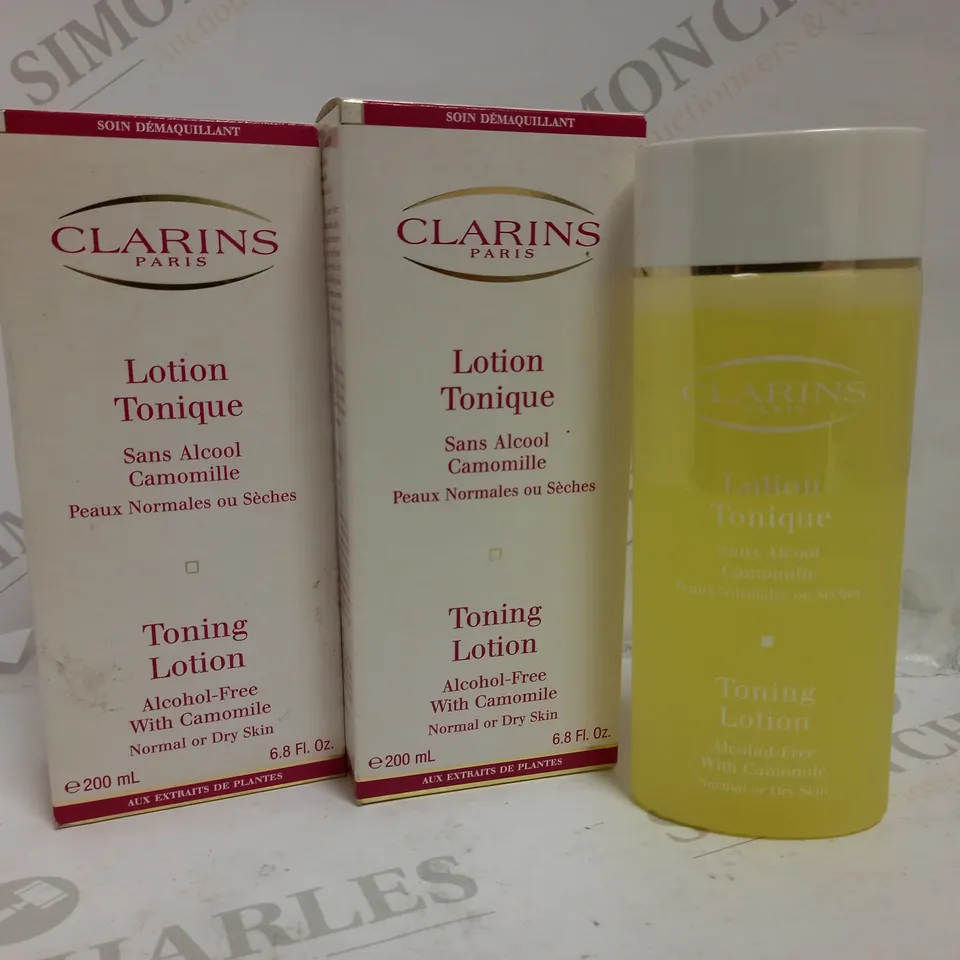 LOT OF 2 CLARINS TONING LOTION 200ML