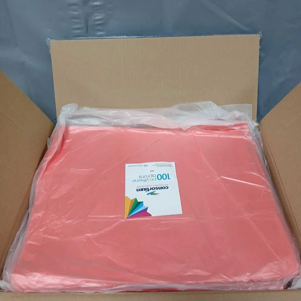 APPROXIMATELY 10 PACKS OF POLYTHENE APRONS - 100 PER PACK