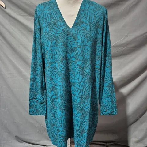 SEASALT MOLEVENNY TUNIC – FROSTED LEAVES TEHIDY, ORGANIC COTTON, UK 12