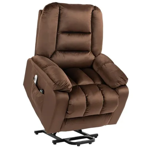 BOXED HOMCOM LEATHAIRE EIGHT MASSAGE POINT ARMCHAIR, WITH HEAT AND RECLINING BACK - BROWN (2 BOXES)