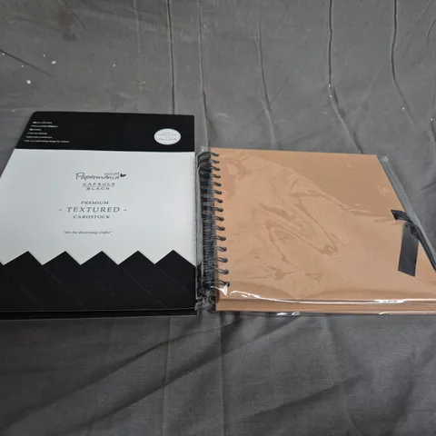 LARGE QUANTITY OF A4 PREMIUM TEXTURED CARDSTOCK AND SCRAPBOOKS