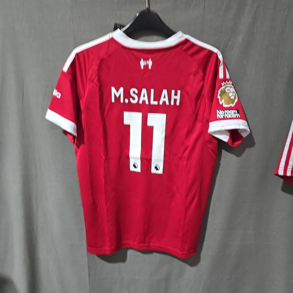 LIVERPOOL FC M. SALAH 11 HOME SHIRT + SHORTS – ADIDAS OFFICIAL LICENSED PRODUCT, SIZE UK 28